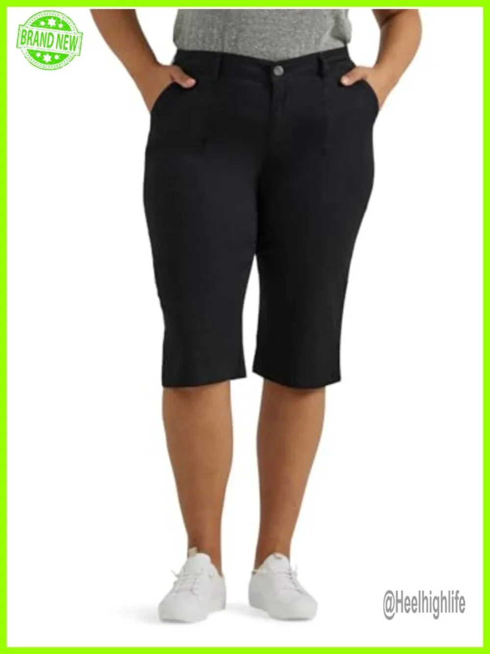Plus Size Ultra Lux Comfort Flex-to-go Utility Skimmer Capri Pant